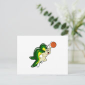 Butterfly op Basketball Sports Briefkaart (Staand voorkant)