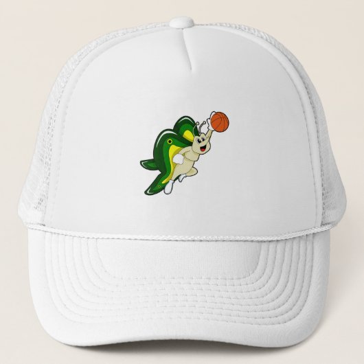 Butterfly op Basketball Sports Trucker Pet (Voorkant)