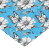 Butterfly op bloem patroon blauw ontwerp tafelkleed (Gekanteld)