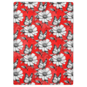 Butterfly op bloem patroon rood ontwerp klembord (Achterkant)