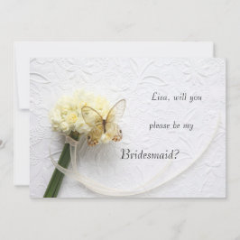 Butterfly op bloemboeket... mijn bruidsmeisje. kaart
