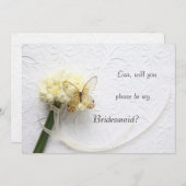 Butterfly op bloemboeket... mijn bruidsmeisje. kaart (Voorkant / Achterkant)