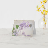 Butterfly op Lila Butterfly sympathie bedankt Kaart (Gele Bloem)