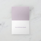 Butterfly op Lila Butterfly sympathie bedankt Kaart (Binnen)