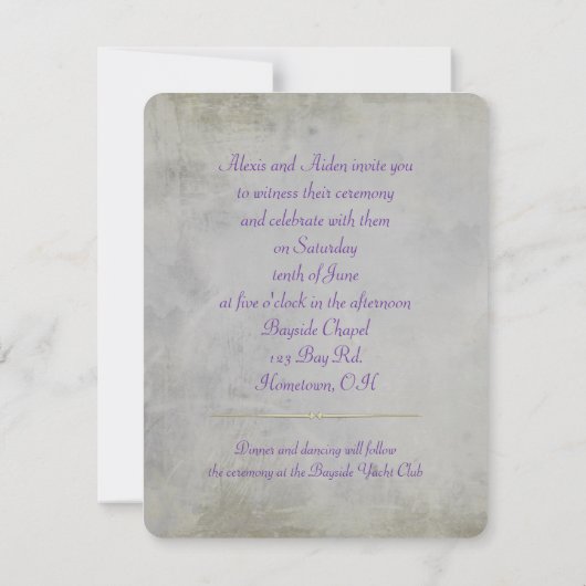 Butterfly op Lilacs bruiloft nodig Kaart (Achterkant)