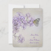 Butterfly op Lilacs bruiloft nodig Kaart (Voorkant)