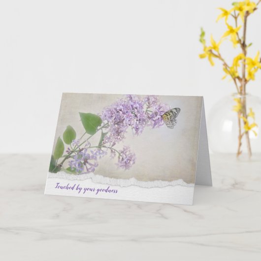 Butterfly op Lilacs Hartelijk dank Kaart (Gele Bloem)