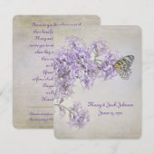 Butterfly op Lilacs Vow Renewal Kaart (Voorkant / Achterkant)