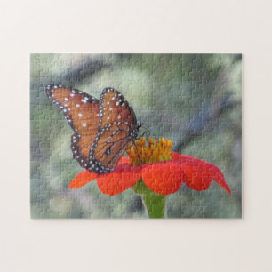 Butterfly op Mexicaanse zonnebloem Puzzle Legpuzzel
