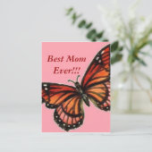 Butterfly op Pink Happy Moederdag!! Briefkaart (Staand voorkant)
