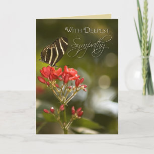 Butterfly op Royal Poinciana Sympathia Card Kaart