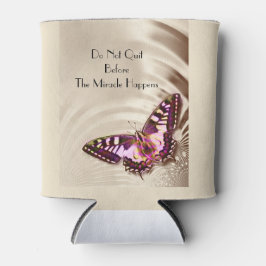 Butterfly op satijnachtergrond blikjeskoeler