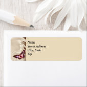 Butterfly op satijnachtergrond etiket (Insitu)