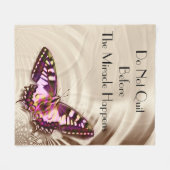 Butterfly op satijnachtergrond fleece deken (Voorkant (Horizontaal))
