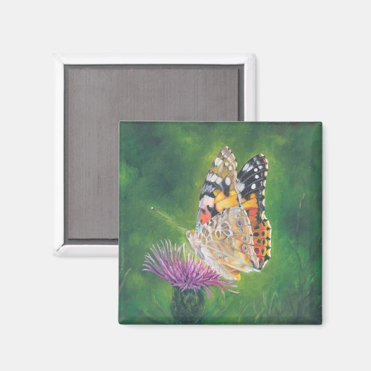 Butterfly op Thistle Fridge Magnet (Voorkant / Achterkant)