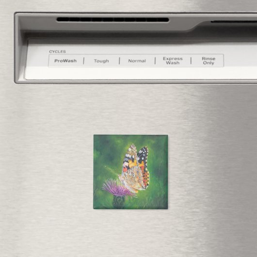 Butterfly op Thistle Fridge Magnet (Insitu (Vaatwasser))