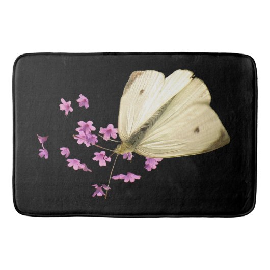 Butterfly op Verbena Flowers Bath Mats Badmat (Voorkant)