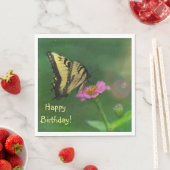 Butterfly op Zinnia Birthday Servet (Insitu)