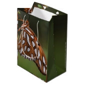 Butterfly Oranje en White Spotted Green Photo Medium Cadeauzakje (Voorkant Gekanteld)