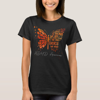 Butterfly Oranje Ribbon ADHD Awareness T-shirt