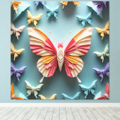 Butterfly Origami Canvas Afdruk (Insitu (Houten vloer))