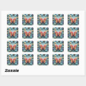 Butterfly Origami Vierkante Sticker (Vel)
