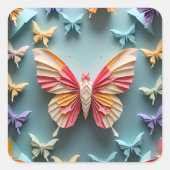 Butterfly Origami Vierkante Sticker (Voorkant)