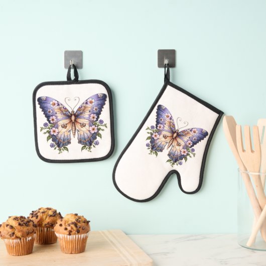 Butterfly Ovenwant & Pannenlap Set (Insitu(Ophanging))