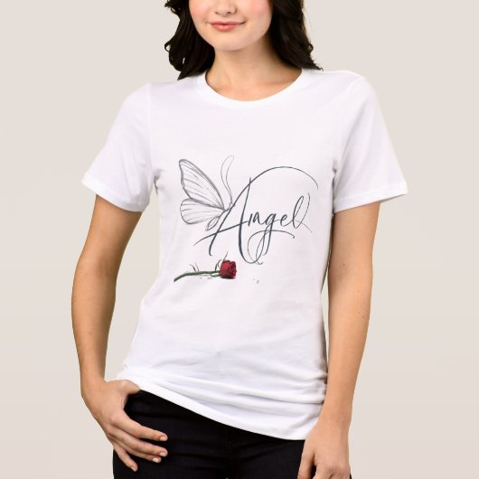 Butterfly overstap naar een stijlvol Angel-signaal Tri-Blend Shirt (Voorkant)