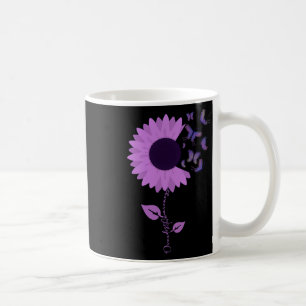 Butterfly Paars Ribbon Sunflower Overdose Awarene Koffiemok