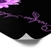 Butterfly Paars Ribbon Sunflower Overdose Awarene Poster (Hoek)