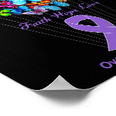 Butterfly Paars Ribbon Sunflower Overdose Awarene Poster (Hoek)