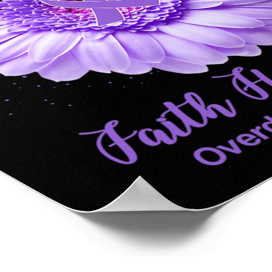 Butterfly Paars Ribbon Sunflower Overdose Awarene Poster (Hoek)