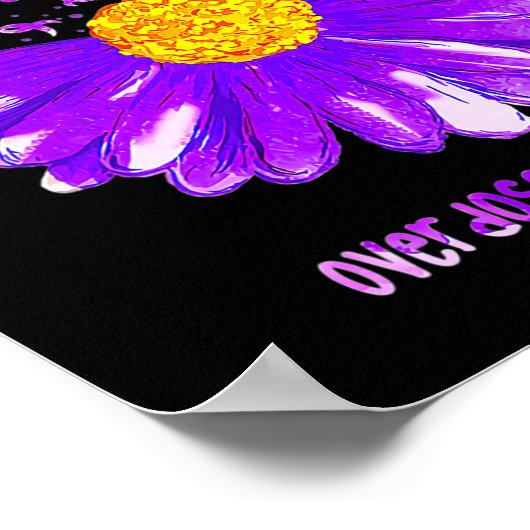 Butterfly Paars Ribbon Sunflower Overdose Awarene Poster (Hoek)