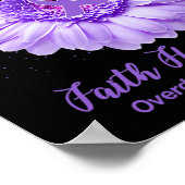 Butterfly Paars Ribbon Sunflower Overdose Awarene Poster (Hoek)