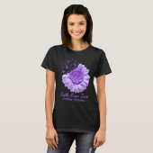 Butterfly Paars Ribbon Sunflower Overdose Awarene T-shirt (Voorkant volledig)