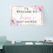 Butterfly Paars roze Baby shower Achtergrond Spandoek (Beurs)