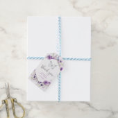 Butterfly paars Silver baby shower bedankt Cadeaulabel (Met Touw)