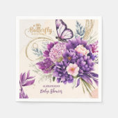 Butterfly Paarse Bloemen Roze Meisje Way Baby show Servet (Voorkant)