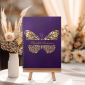 Butterfly paarse gouden elegante naam notitieboek