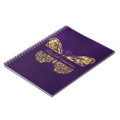 Butterfly paarse gouden elegante naam notitieboek (Linkerzijde)