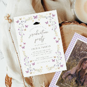 Butterfly Paarse Klasse van 2025 Foto Afstuderen Kaart