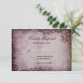 Butterfly Paarse Rustic Wedding RSVP-kaarten RSVP Kaartje (Staand voorkant)