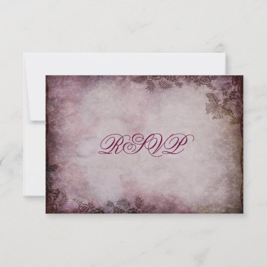  Butterfly Paarse Rustic Wedding RSVP-kaarten RSVP Kaartje (Achterkant)