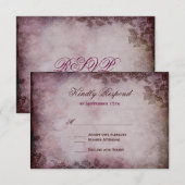  Butterfly Paarse Rustic Wedding RSVP-kaarten RSVP Kaartje (Voorkant / Achterkant)