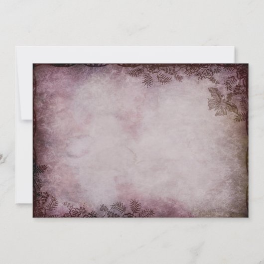  Butterfly Paarse Rustic Wedding Uitnodiging (Achterkant)