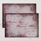  Butterfly Paarse Rustic Wedding Uitnodiging (Voorkant / Achterkant)