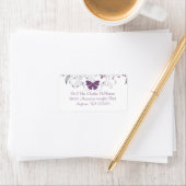 Butterfly Paarse Whimsy RSVP Adresetiketten Etiket (Insitu)