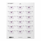 Butterfly Paarse Whimsy RSVP Adresetiketten Etiket (Full Sheet)