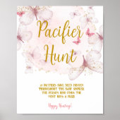 Butterfly Pacifier Hunt Game Sign Poster (Voorkant)